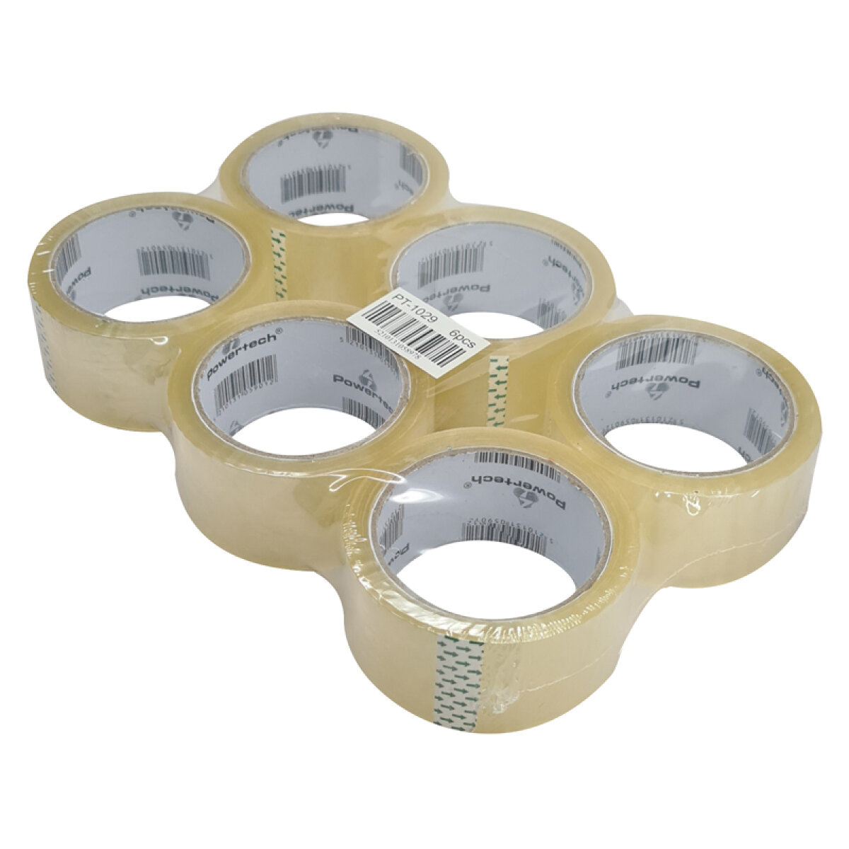 PT-1029-1 POWERTECH αυτοκόλλητη ταινία PT-1029, διάφανη, 48mm, 60m, 6τμχ - Image 2