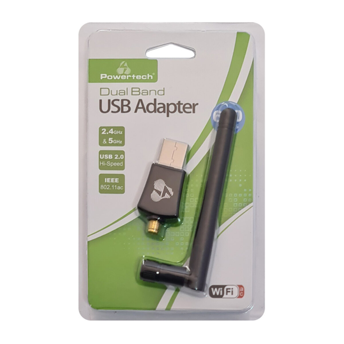 PT-1042-3 POWERTECH ασύρματος USB αντάπτορας δικτύου PT-1042, 600Mbps, 2.4/5GHz - Image 4