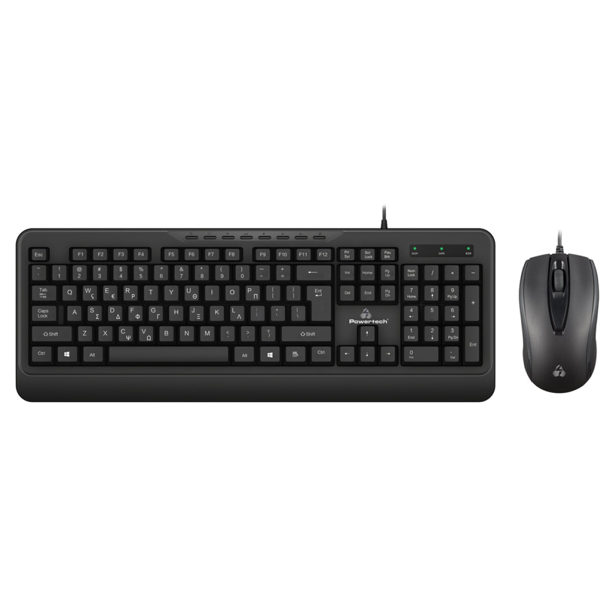 PT-1067 POWERTECH set ποντίκι & πληκτρολόγιο PT-1067, ενσύρματο, 1000DPI, μαύρο - Image 1