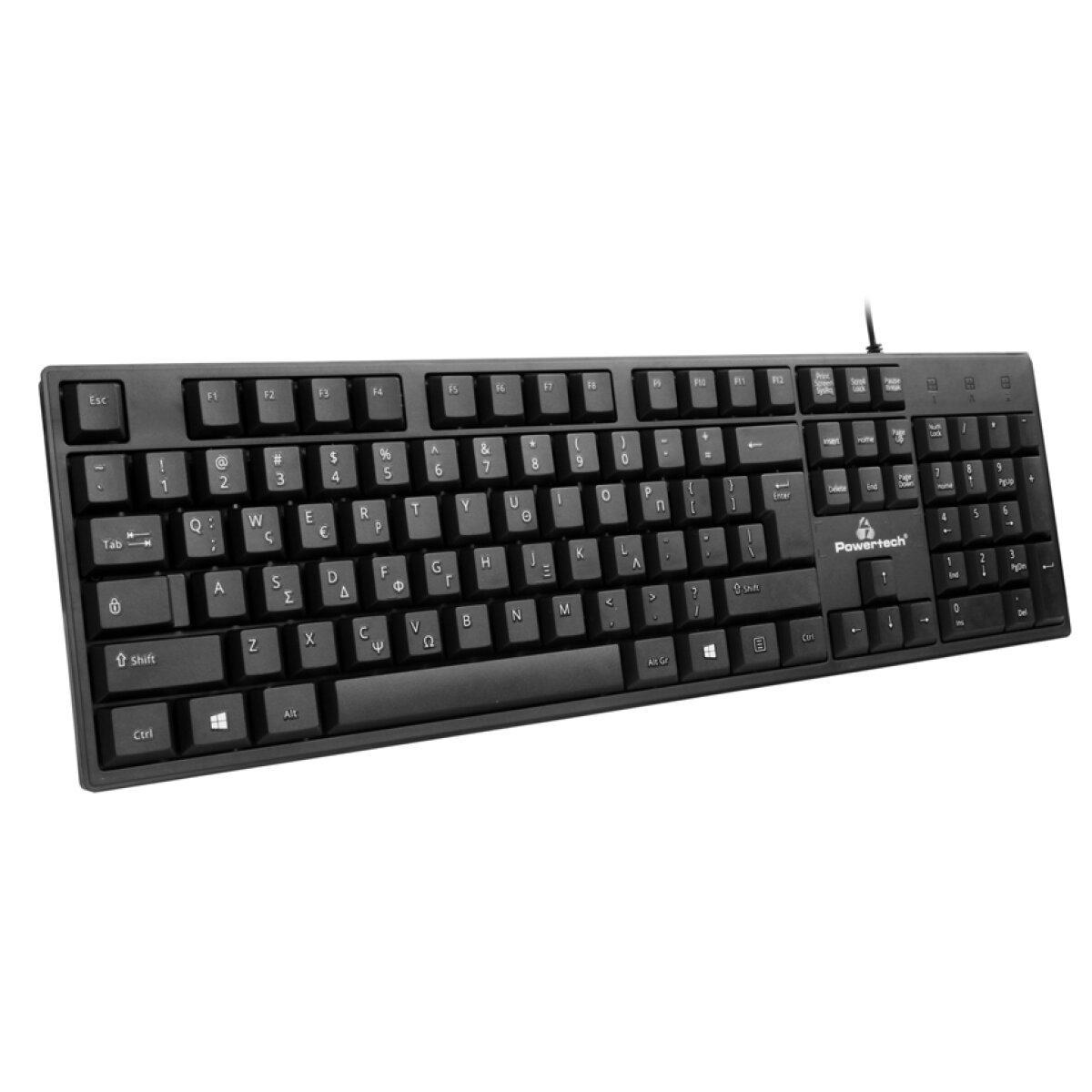 PT-1074-1 POWERTECH πληκτρολόγιο PT-1074, ενσύρματο, EN/GR, μαύρο - Image 2
