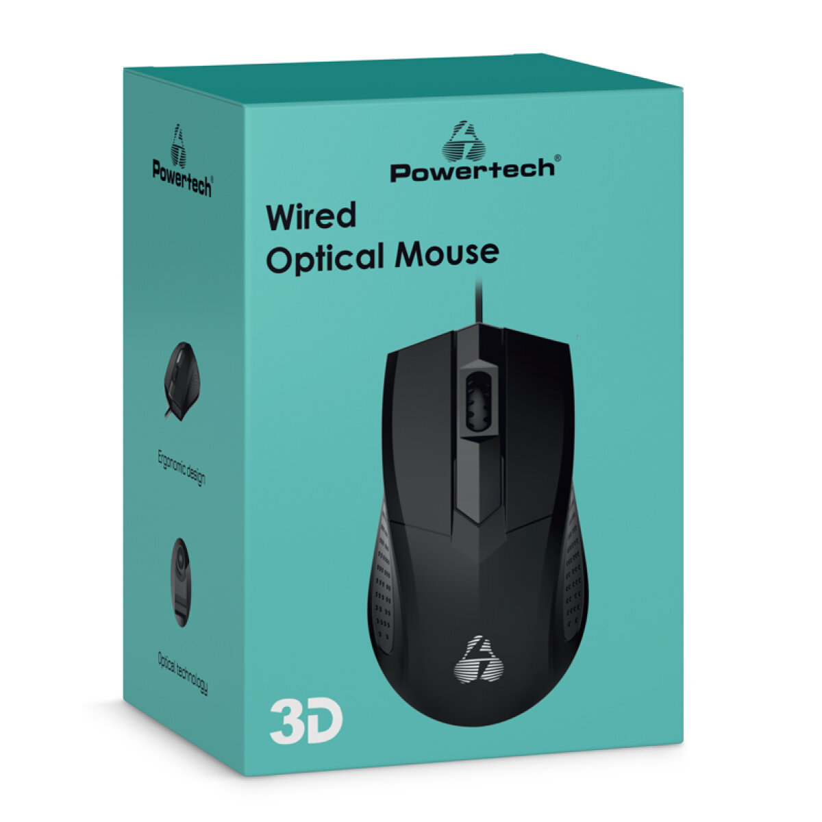 POWERTECH ενσύρματο ποντίκι PT-1077, οπτικό, 1000DPI, μαύρο - Image 3