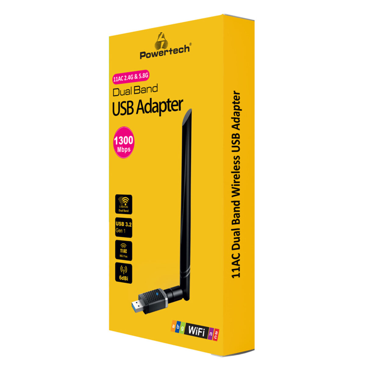 PT-1132-3 POWERTECH ασύρματος USB αντάπτορας δικτύου PT-1132, 1300Mbps, 2.4/5GHz - Image 4
