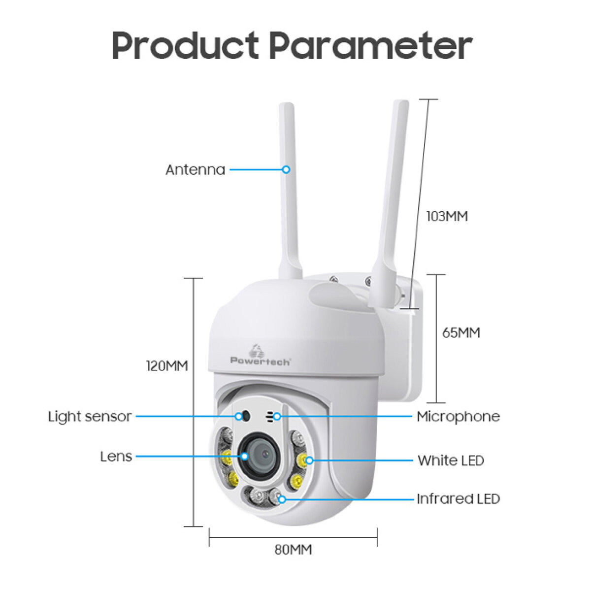 PT-1144-5 POWERTECH smart κάμερα PT-1144, 2MP, Wi-Fi, PTZ, IP65 - Image 6