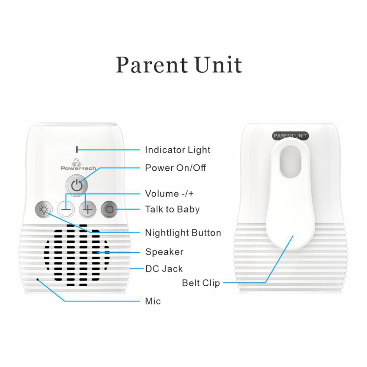 PT-1185-5 POWERTECH ασύρματη ενδοεπικοινωνία μωρού PT-1185 με φως νυκτός - Image 6