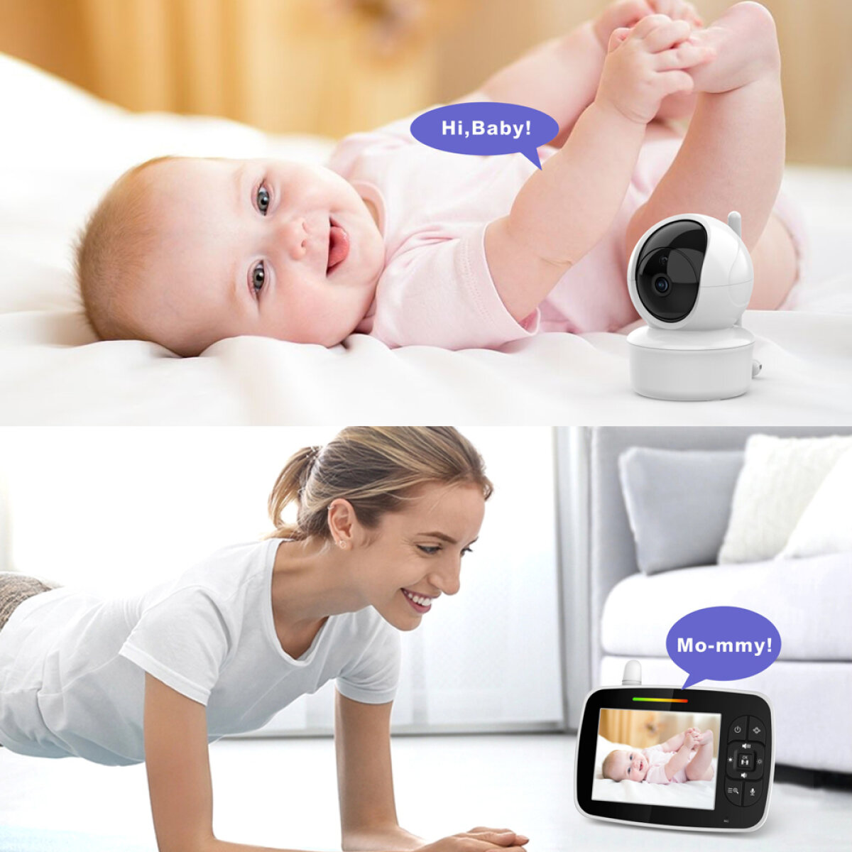 POWERTECH ενδοεπικοινωνία μωρού PT-1187, κάμερα & οθόνη 3.5", 480p, PTZ - Image 6