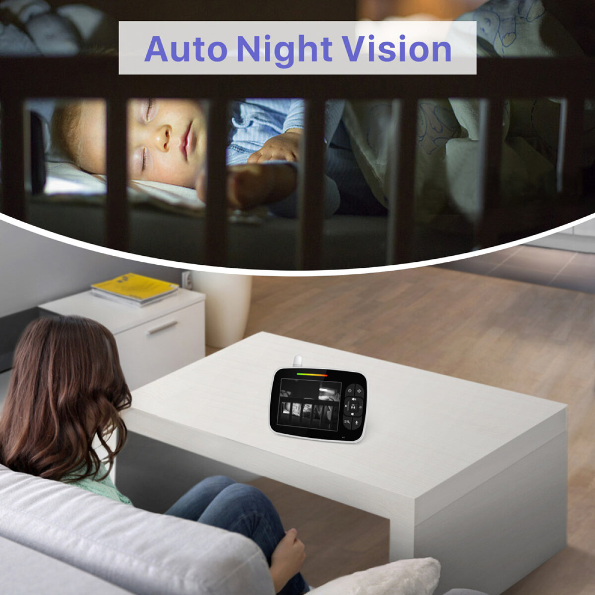 POWERTECH ενδοεπικοινωνία μωρού PT-1187, κάμερα & οθόνη 3.5", 480p, PTZ - Image 7