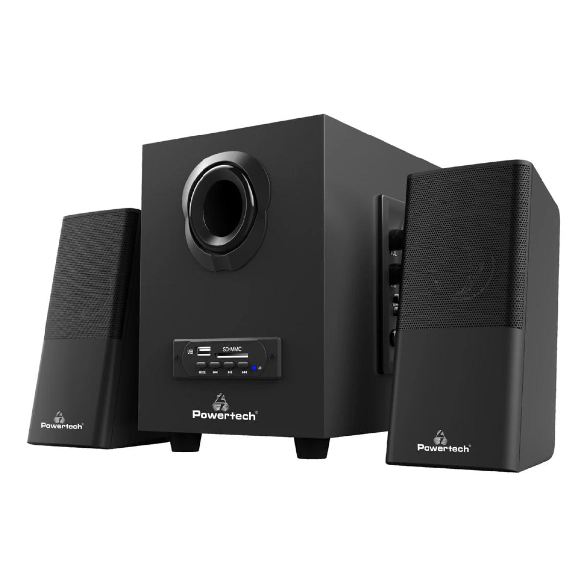 POWERTECH ηχεία Premium sound PT-846, 16W, USB/SD/FM/BT, remote, μαύρα - Image 1