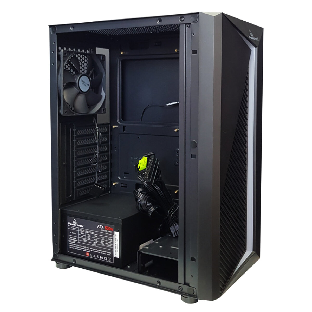 PT-848-2 POWERTECH Gaming case PT-848, tempered glass, 80mm fan, PSU 500W PT-864 - Image 2