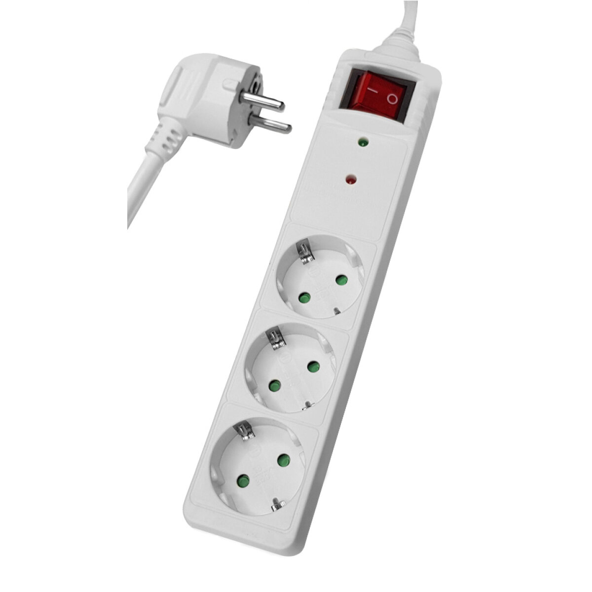PT-879 POWERTECH πολύπριζο ασφαλείας PT-879, 3x schuko, 16A, 1.5m, λευκό - Image 1