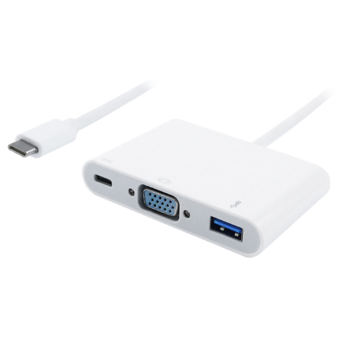 PTH-035 POWERTECH docking station PTH-035, 3 θυρών, USB-C σύνδεση, λευκό - Image 1