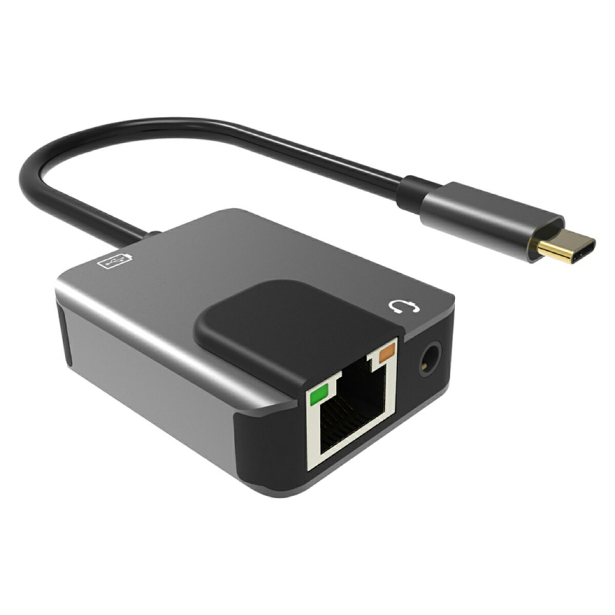 PTH-046 POWERTECH αντάπτορας δικτύου PTH-046, USB-C, 1000Mbps, 65W PD, γκρι - Image 1
