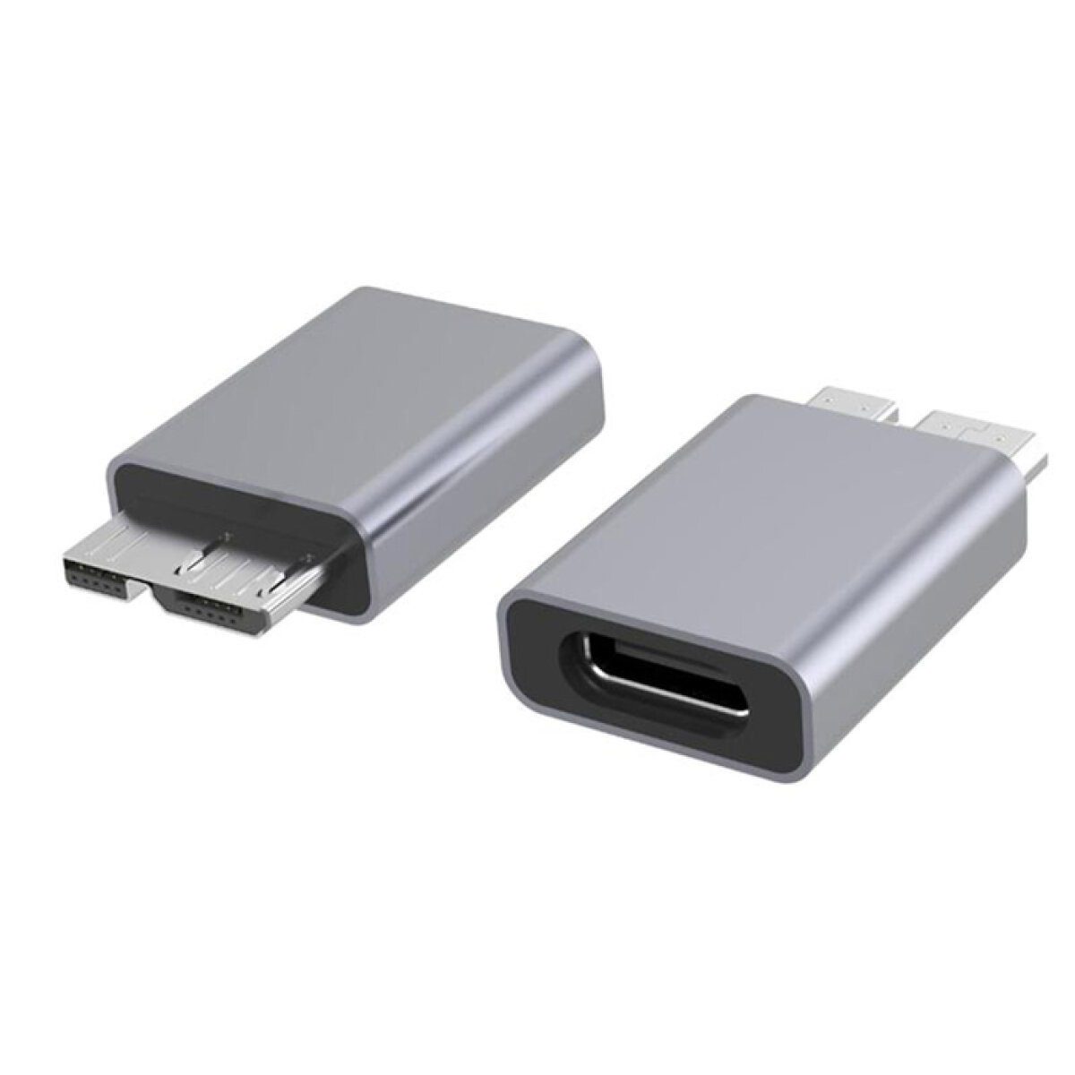 PTH-067 POWERTECH αντάπτορας USB 3.0 Micro B σε USB-C PTH-067, 5Gbps, γκρι - Image 1