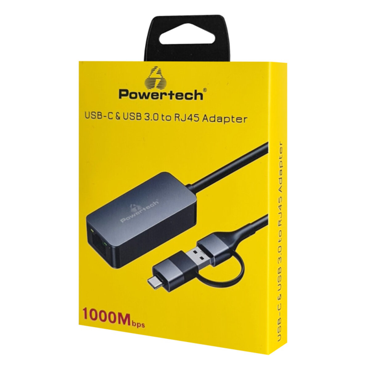 POWERTECH αντάπτορας δικτύου PTR-0149, USB & USB-C, 1000 Mbps, γκρι - Image 2