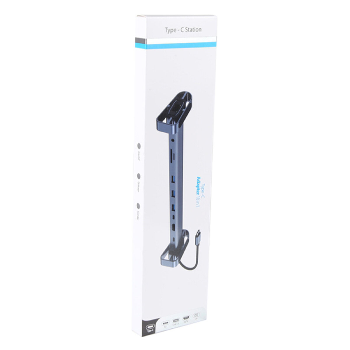 POWERTECH docking station PTR-0152, 10 θυρών, βάση laptop, USB-C, γκρι - Image 7