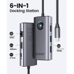 ORICO docking station PW11-6PR, 6 θυρών, USB-C σύνδεση, 100W PD 4K, γκρι - Image 3