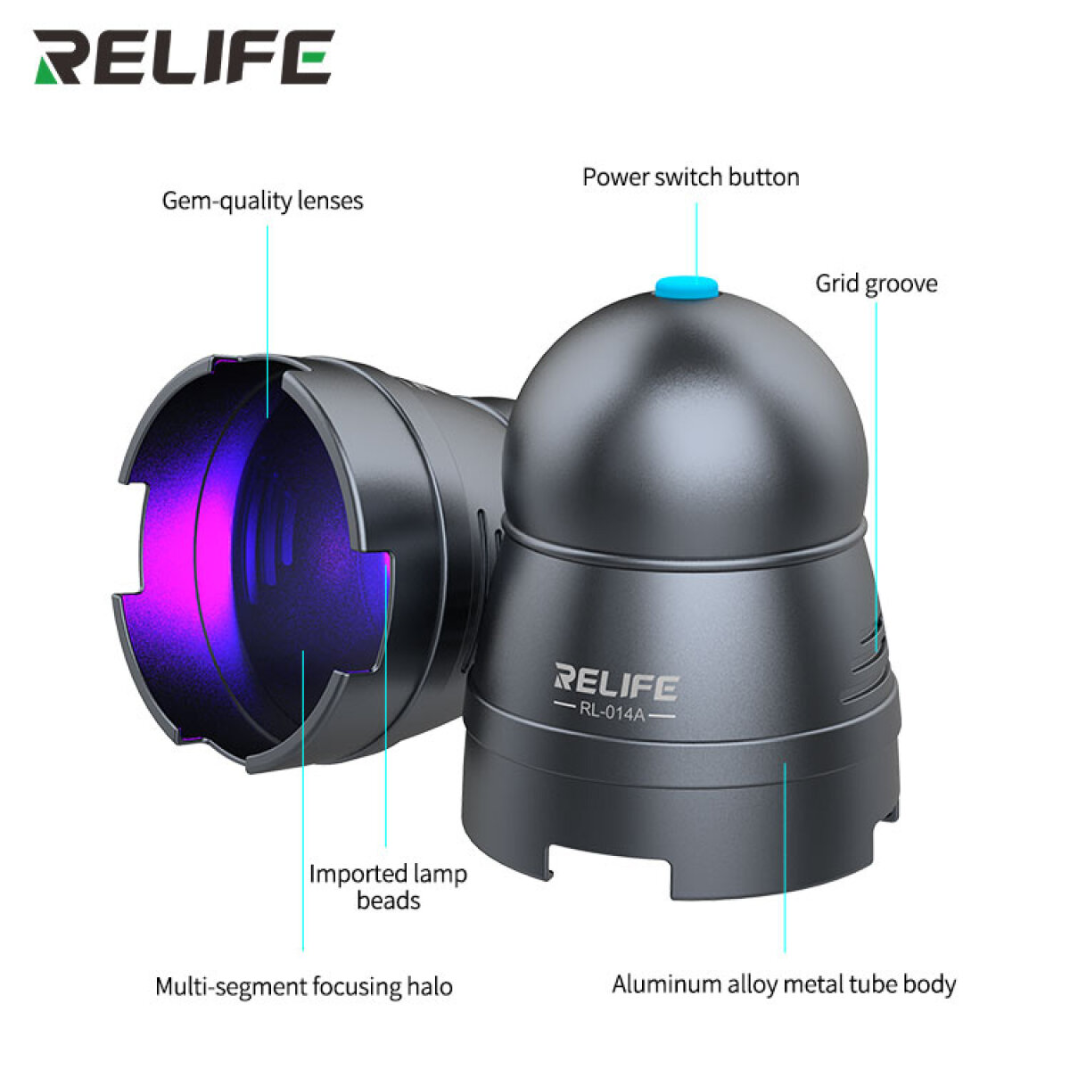 RL-014A-7 RELIFE UV λάμπα RL-014A για στέγνωμα κόλλας UV, USB, 10W - Image 8