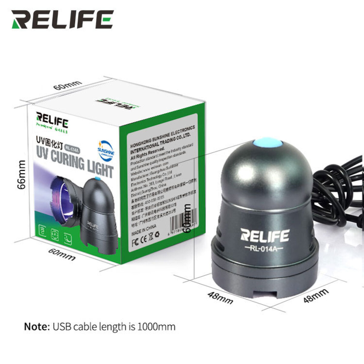 RL-014A-9 RELIFE UV λάμπα RL-014A για στέγνωμα κόλλας UV, USB, 10W - Image 10