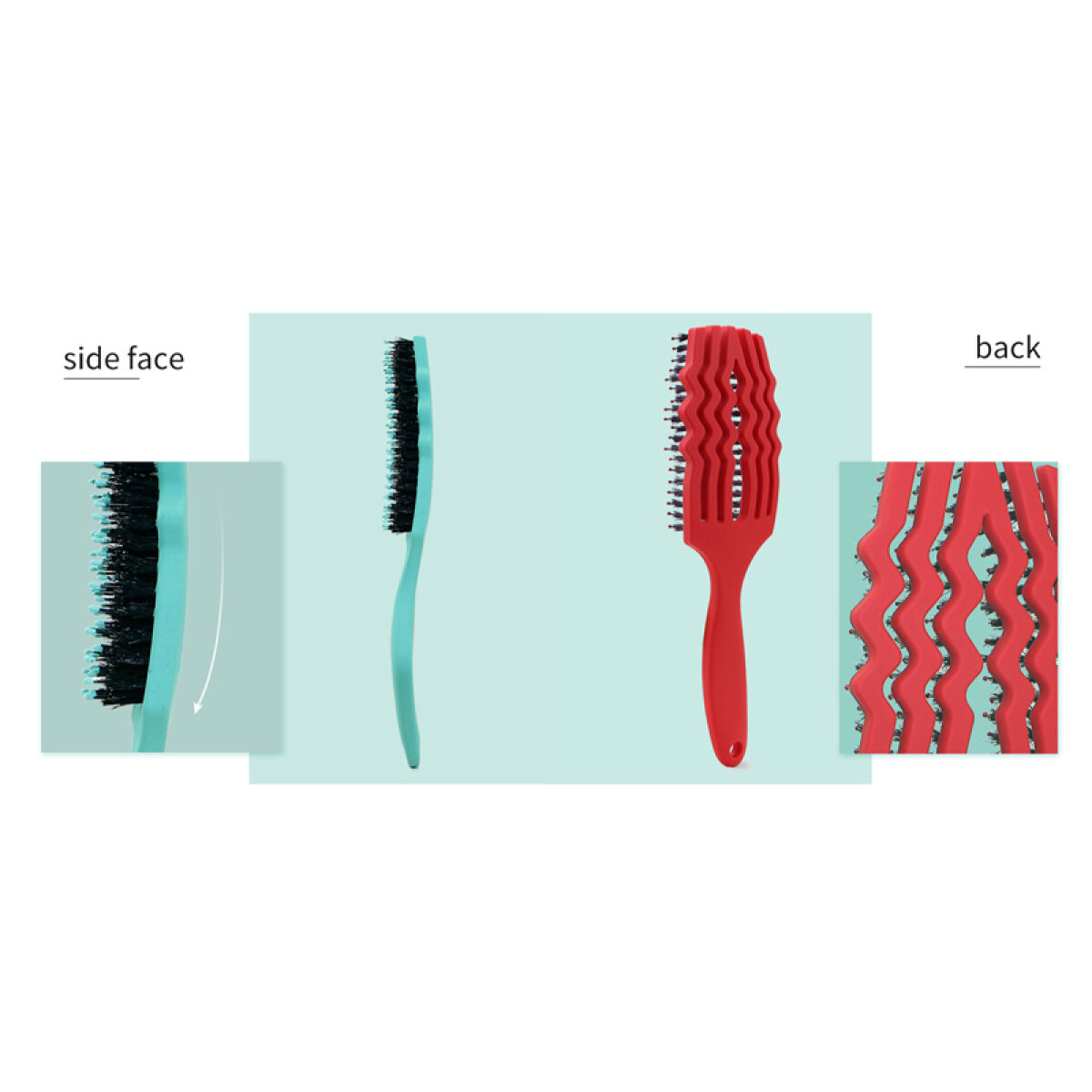 MASTER LEE βούρτσα μαλλιών RXN-0018, 7x24.5cm, κόκκινη - Image 2