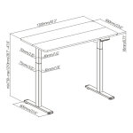 BRATECK ηλεκτρικό γραφείο S08-22D-B, ρυθμιζόμενο ύψος, 120x60cm, λευκό - Image 4
