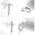 BAMOER σκουλαρίκια κρίκος SCE498-A με κυβική ζιρκόνια, ασήμι 925, ασημί - Image 3