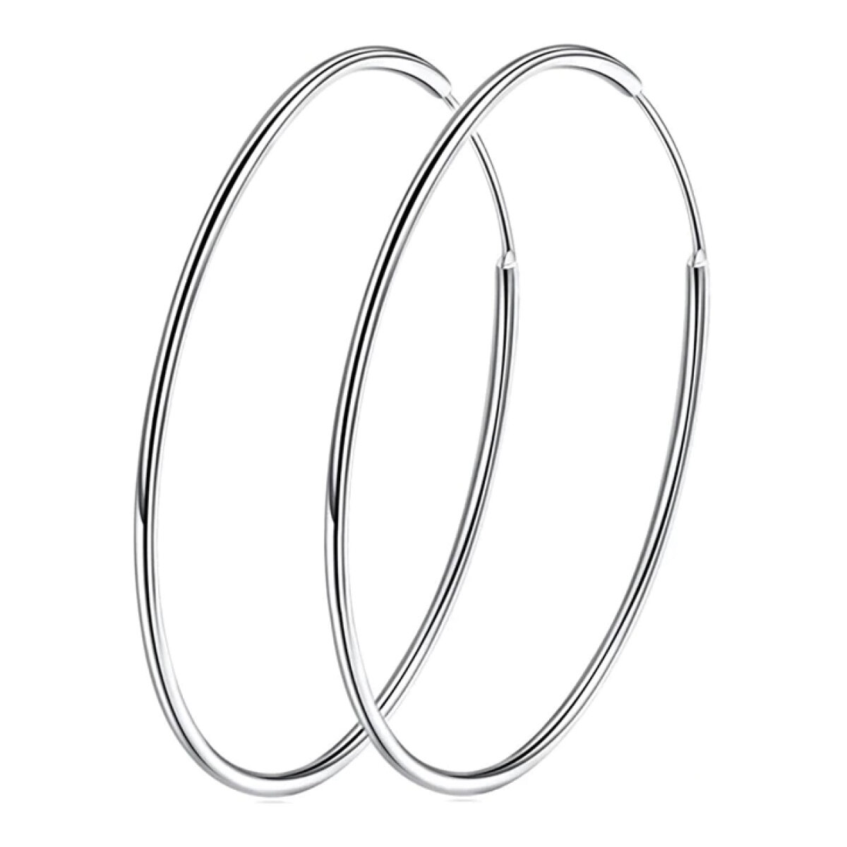 BAMOER σκουλαρίκια κρίκοι SCE710, 30mm, ασήμι 925, ασημί - Image 1