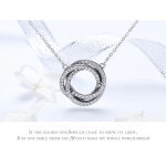 BAMOER κολιέ SCN259 με κυβική ζιρκόνια, ασήμι 925, ασημί - Image 5