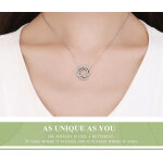 BAMOER κολιέ SCN259 με κυβική ζιρκόνια, ασήμι 925, ασημί - Image 2