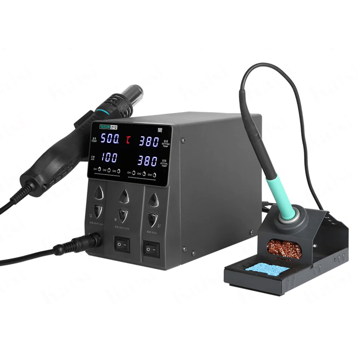 SGN-212 SUGON σταθμός συγκόλλησης 212 με κολλητήρι & air gun, 760W, 200-450 °C - Image 1