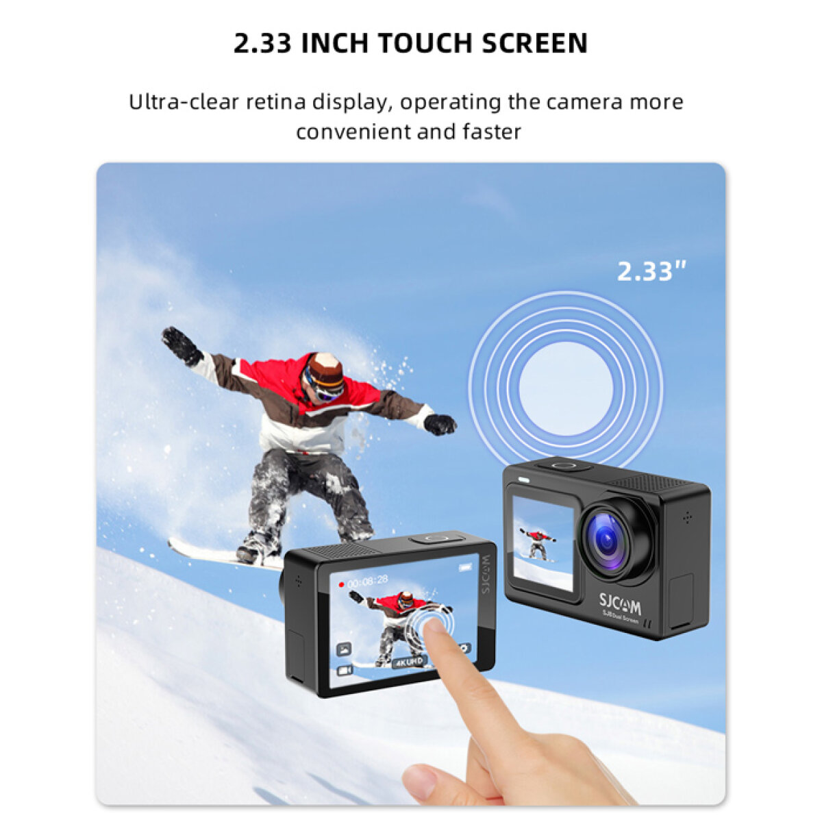 SJ-SJ8-3 SJCAM action camera SJ8, 2x οθόνες, 4K, 20MP, Wi-Fi, αδιάβροχη, μαύρη - Image 4