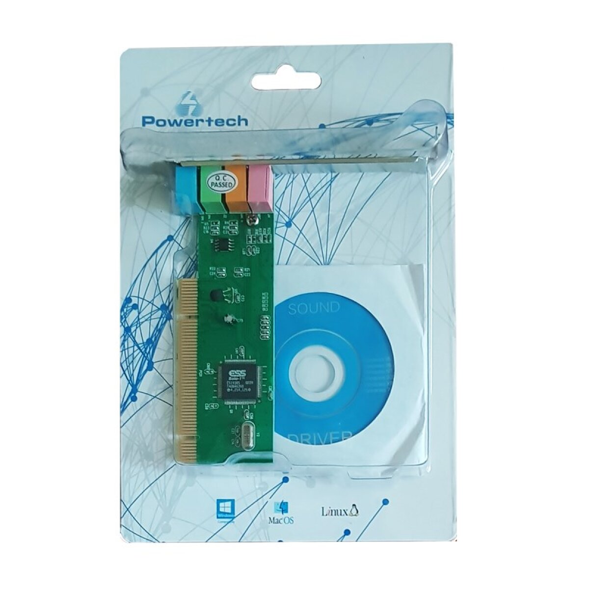 SLOT-009-1 POWERTECH Κάρτα Επέκτασης PCI to 6 channel Audio, Chipset CM8738 - Image 2
