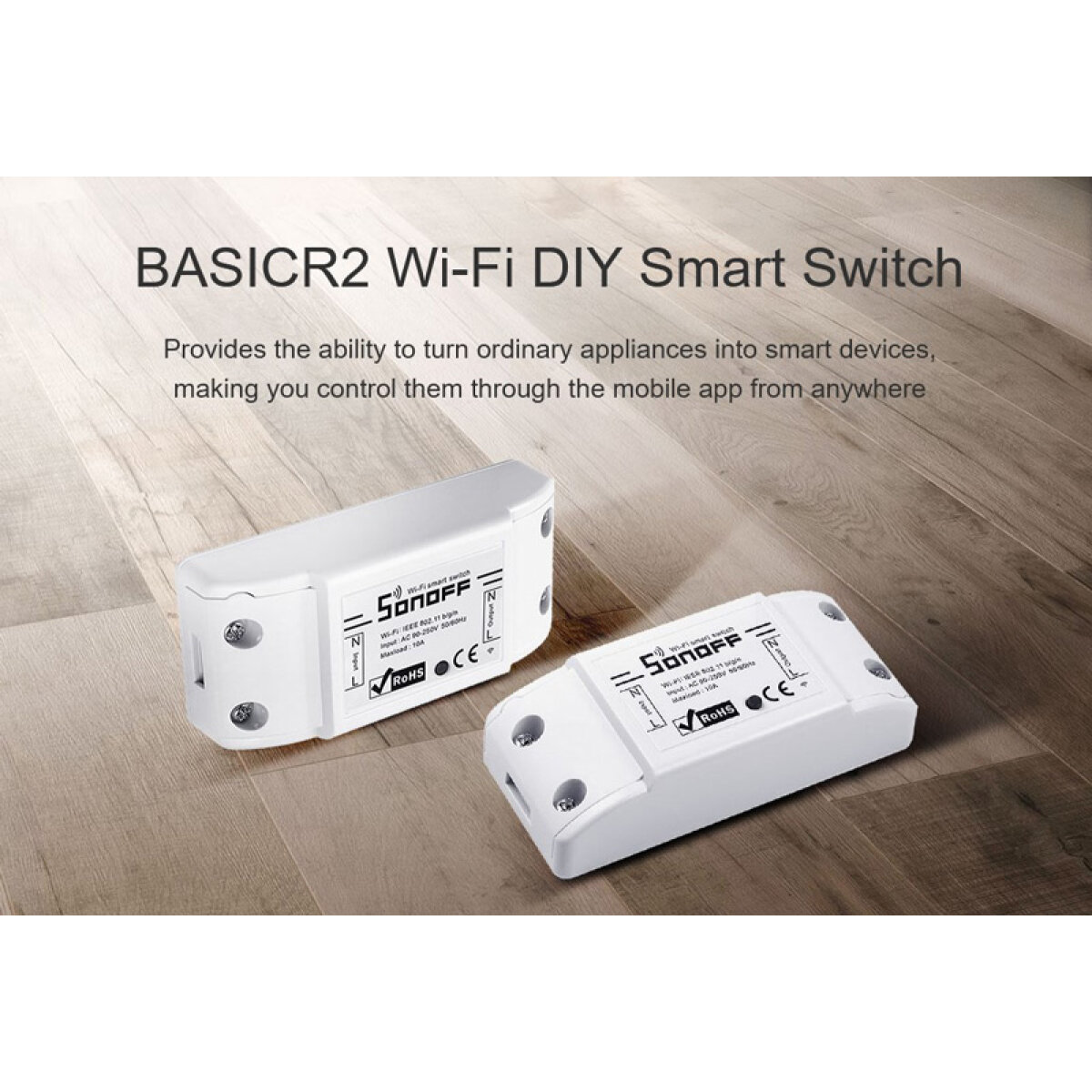SNF-BASICR2-1 SONOFF Smart Διακόπτης BASICR2, Wifi, 10A, λευκός - Image 2