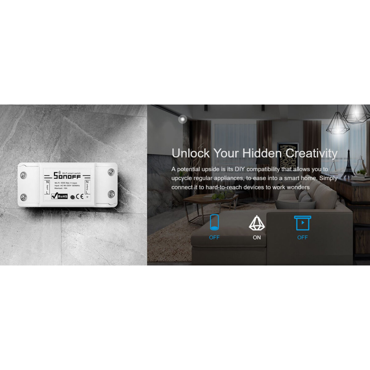 SNF-BASICR2-3 SONOFF Smart Διακόπτης BASICR2, Wifi, 10A, λευκός - Image 3