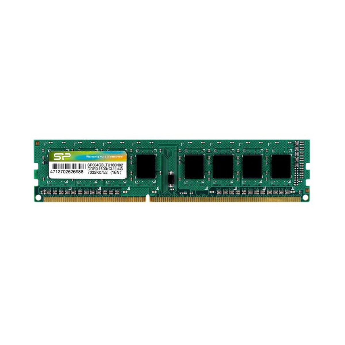 SP004GBLTU160N02 SILICON POWER μνήμη RAM DDR3, 1600MHz PC3-12800, 1.5V, 4GB - Image 1