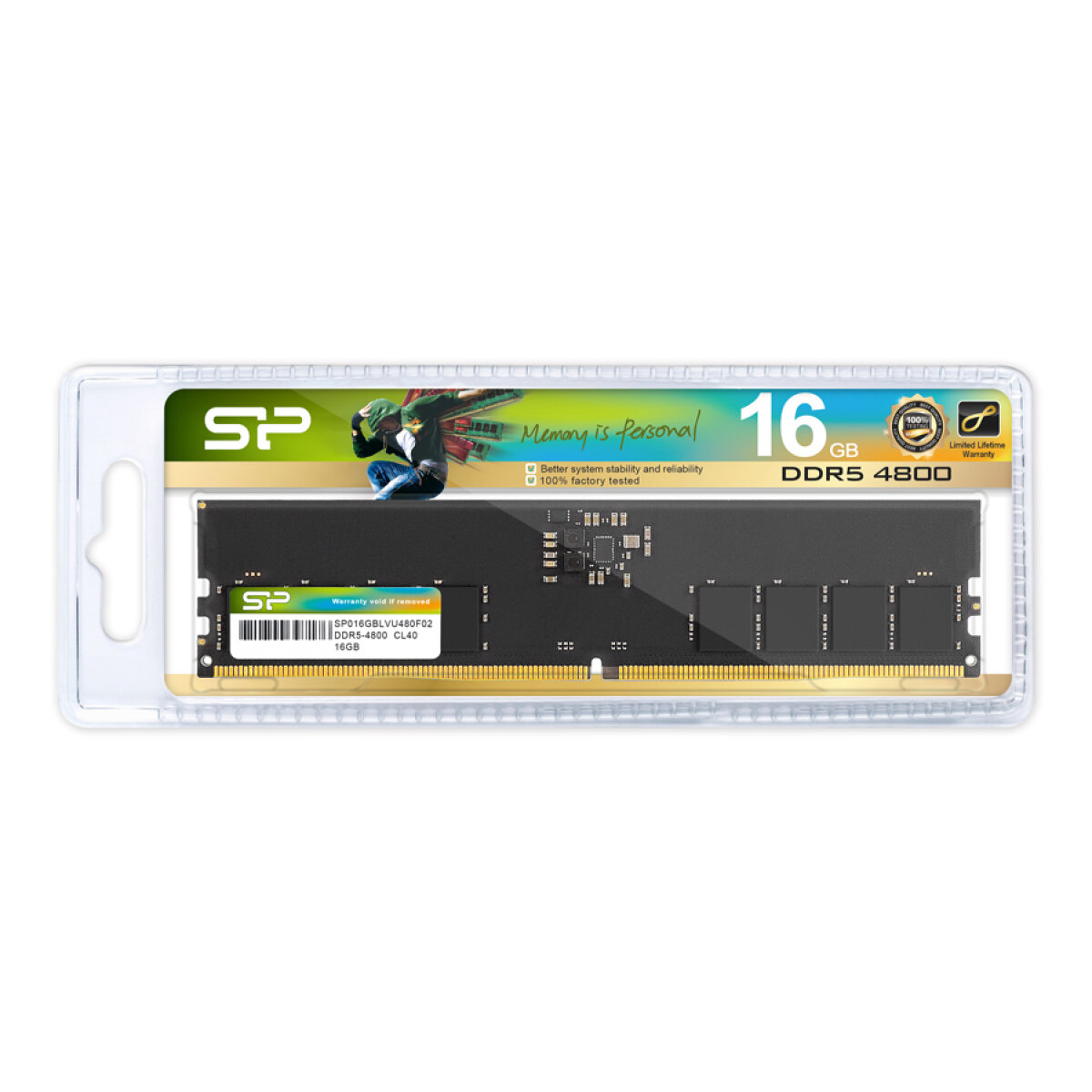SP016GBLVU480F02-1 SILICON POWER μνήμη DDR5 UDIMM SP016GBLVU480F02, 16GB, 4800MHz, CL40 - Image 3
