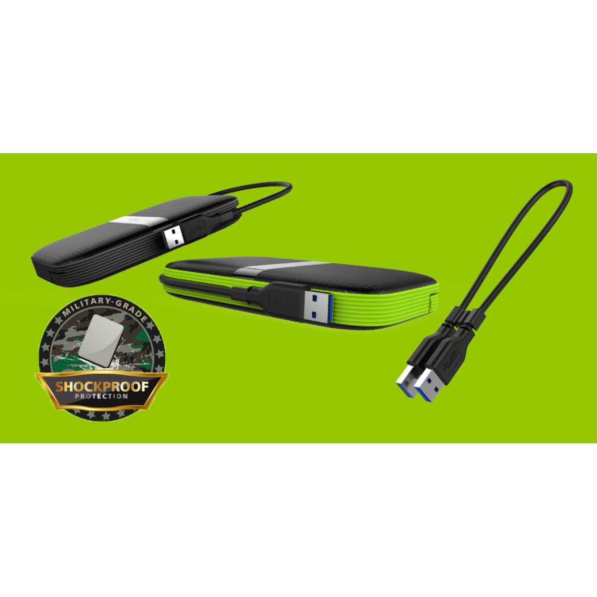 SILICON POWER εξωτερικός HDD Armor A60, 2TB, USB 3.2, μαύρος - Image 2