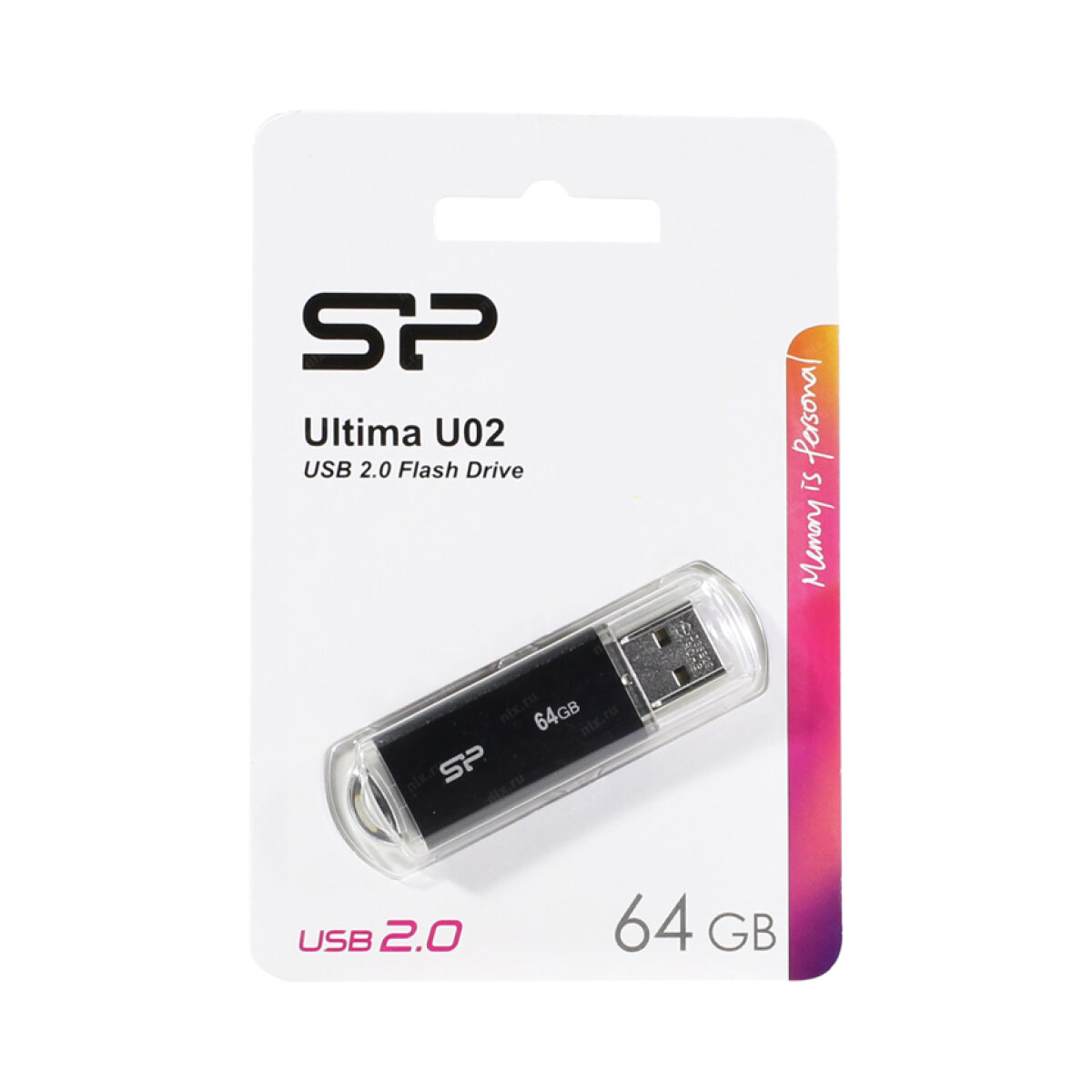 SP064GBUF2U02V1K-2 SILICON POWER USB Flash Drive Ultima U02, 64GB, USB 2.0, μαύρο - Image 3
