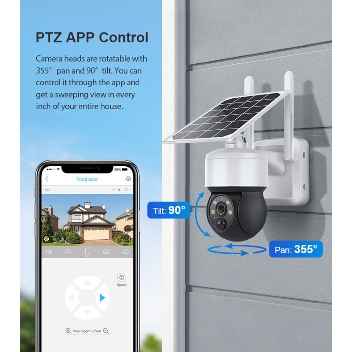 ST-S517C-3M-5 SECTEC smart ηλιακή κάμερα ST-S517C-3M, 3MP, PIR, PTZ, cloud/micro SD - Image 6