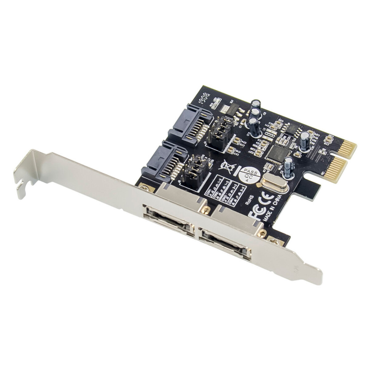 ST51 POWERTECH κάρτα επέκτασης PCIe σε 2x SATA ST51, ASM1061, low profile - Image 1