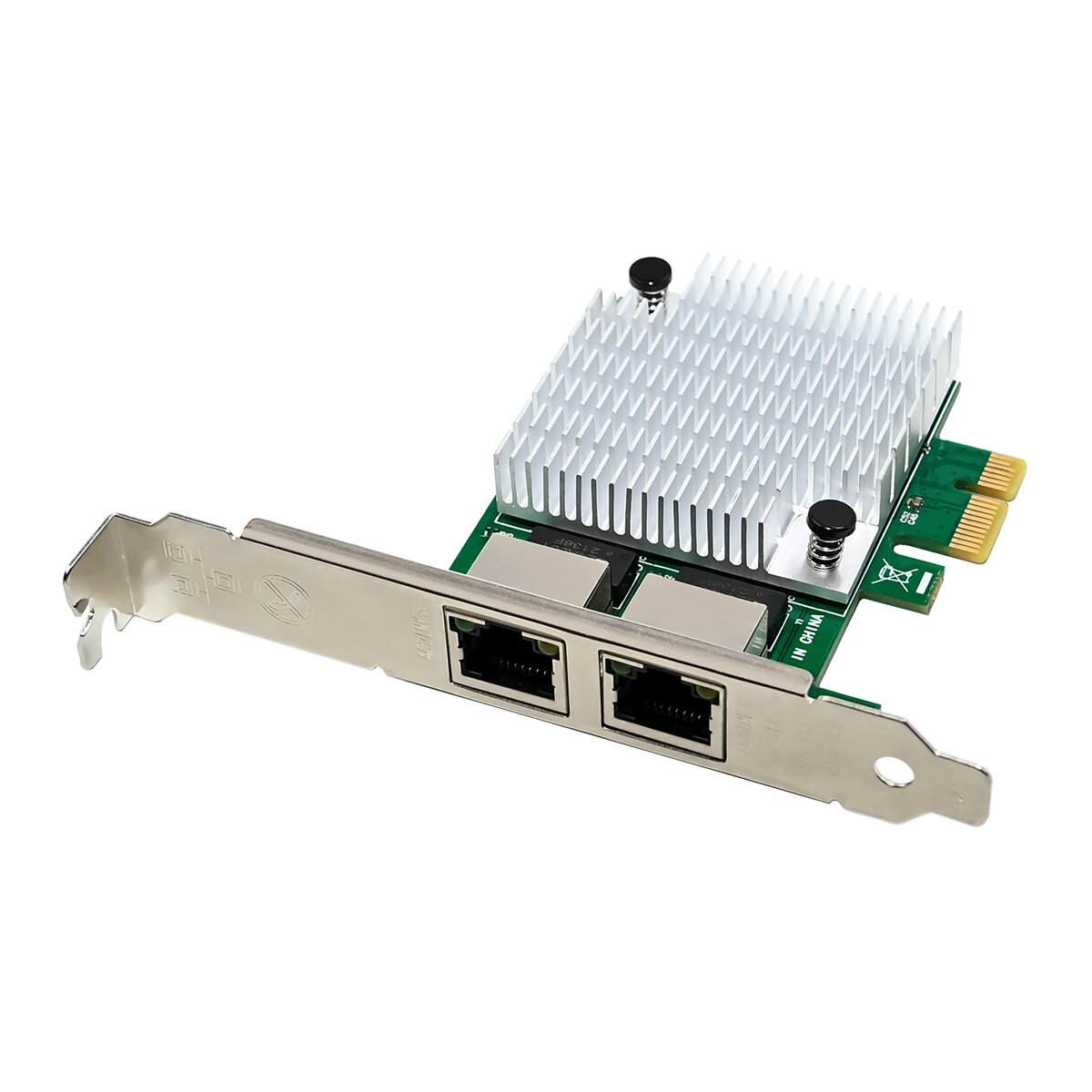 ST7377 POWERTECH κάρτα επέκτασης PCIe σε 2x RJ45 ST7377, 1000Mbps - Image 1