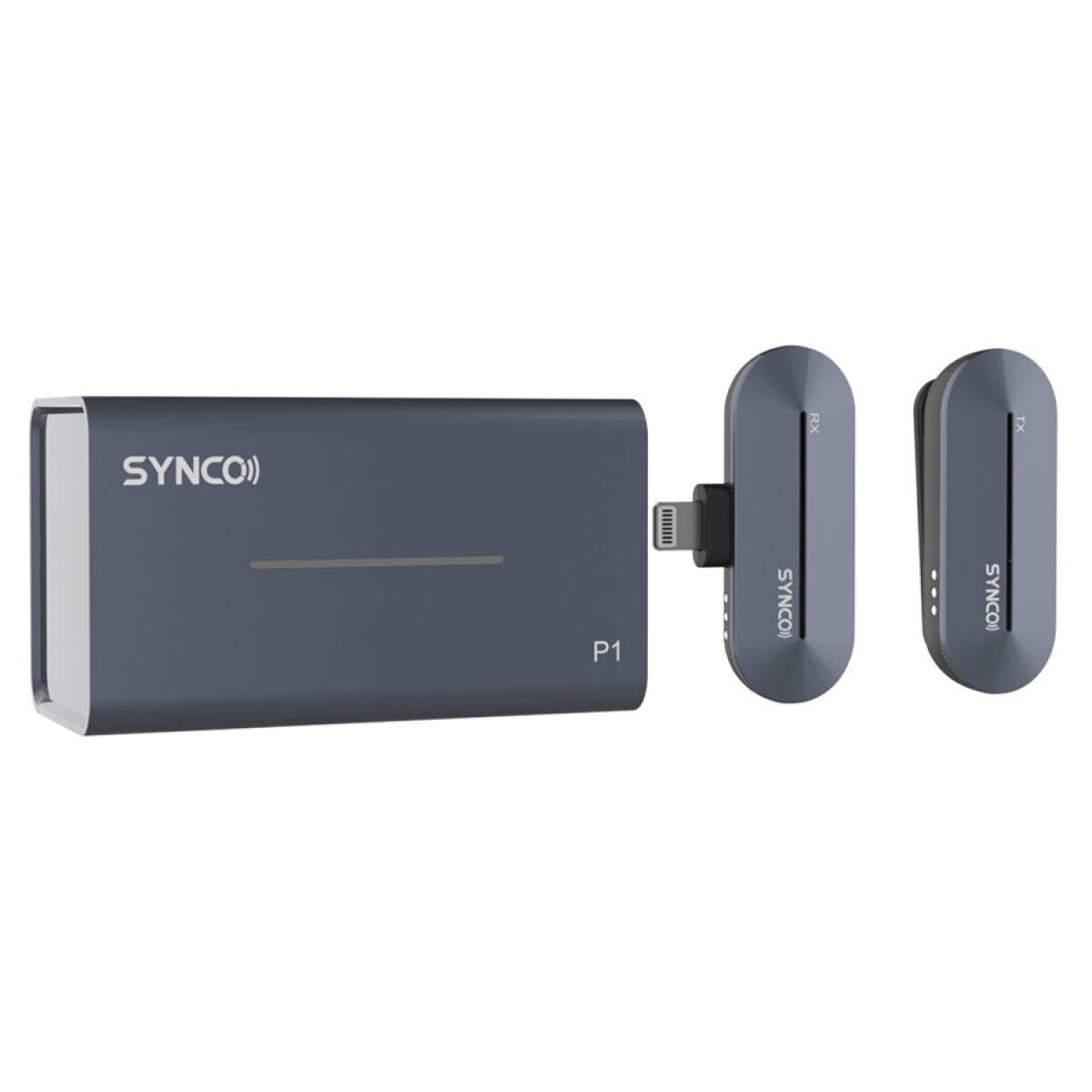 SY-P1L-BK SYNCO ασύρματο μικρόφωνο P1L με θήκη φόρτισης, Lightning, 2.4GHz, γκρι - Image 1
