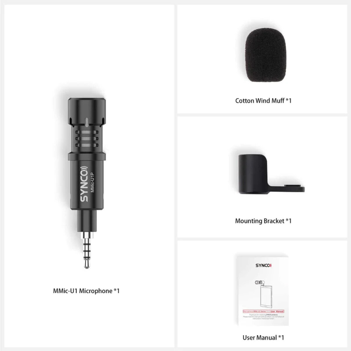 SY-U1P-MMIC-5 SYNCO μικρόφωνο για smartphone SY-U1P-MMIC, 3.5mm, μαύρο - Image 6