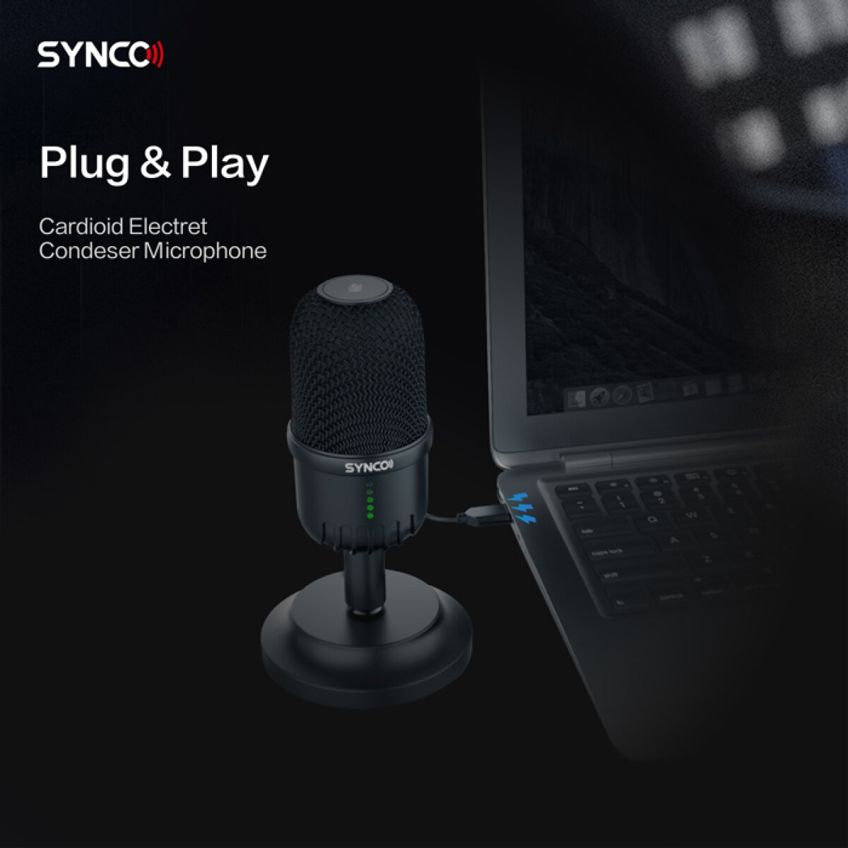 SY-V1M-CMIC-1 SYNCO επιτραπέζιο μικρόφωνο SY-V1M-CMIC, δυναμικό, καρδιοειδές, USB - Image 2