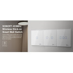 SONOFF smart διακόπτης T2EU3C-RF 433MHz, αφής, τριπλός, λευκός - Image 2