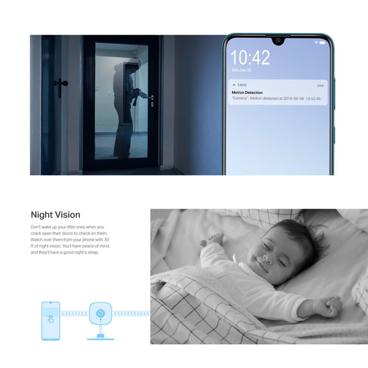 TP-LINK smart camera Tapo-C100 Full HD, Motion Detection, WiFi, Ver. 1.0 - Image 6