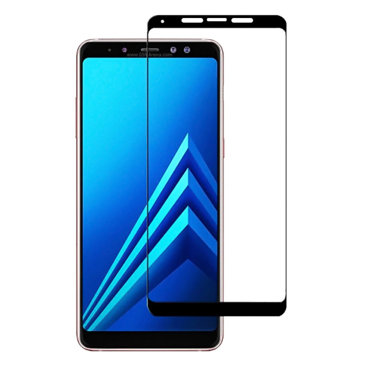 POWERTECH Tempered Glass 5D Full Glue για Samsung A8 Plus 2018, Black - Image 1