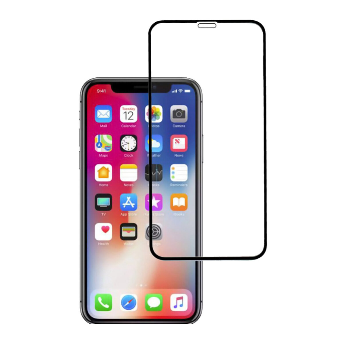 TGC-0238 POWERTECH Tempered Glass 5D, Full Glue, για iPhone XR, μαύρο - Image 1