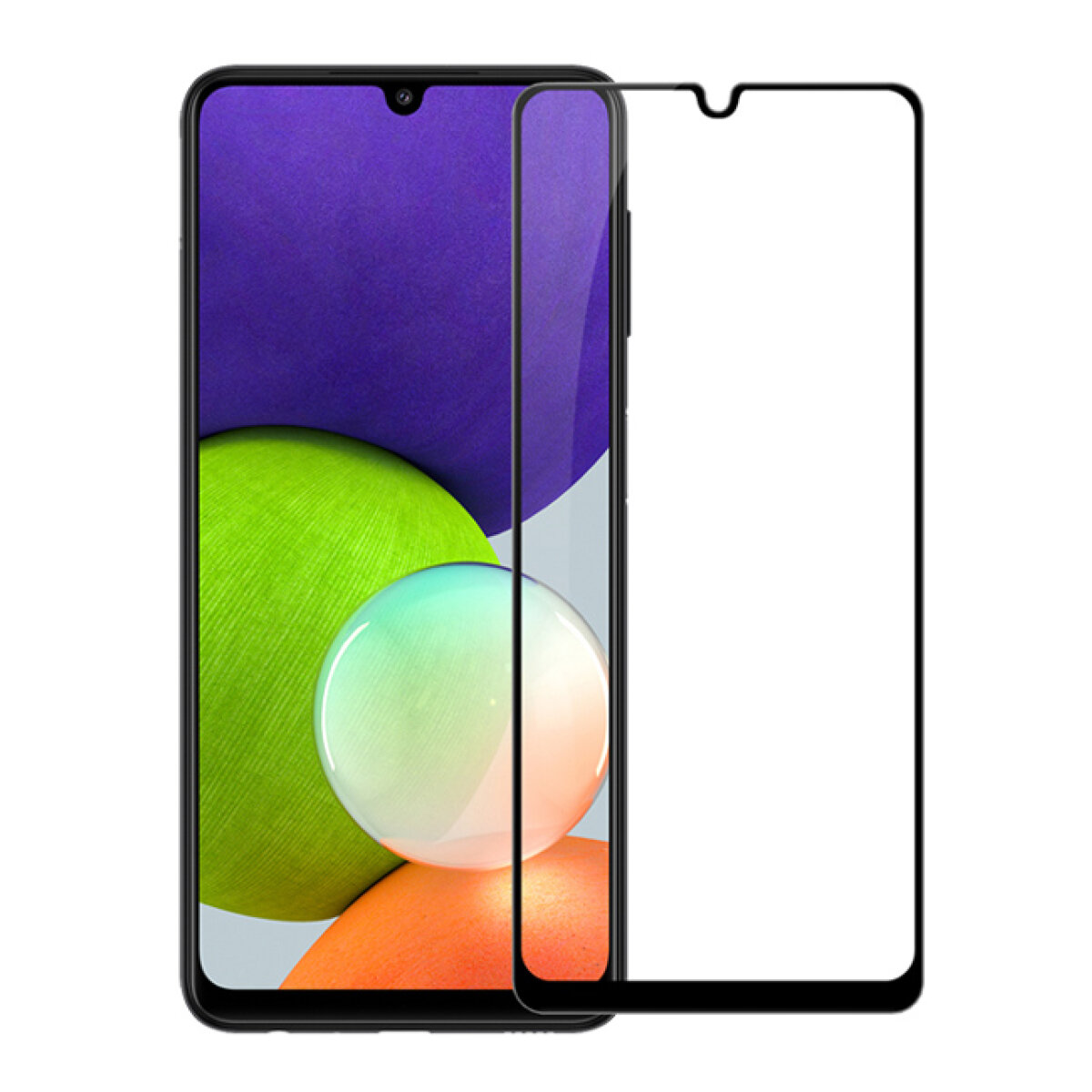 TGC-0526 POWERTECH tempered glass 9H 5D TGC-0526 για Samsung Galaxy A22, μαύρο - Image 1