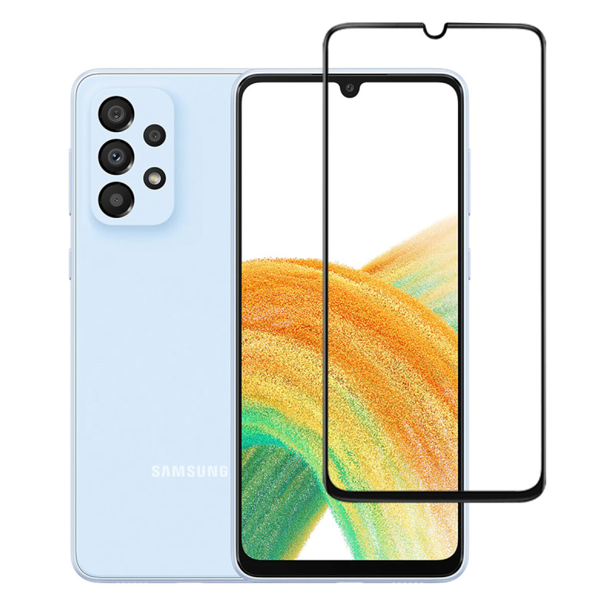 TGC-0553 POWERTECH tempered glass 5D TGC-0553, full glue, Samsung A33 5G, μαύρο - Image 1