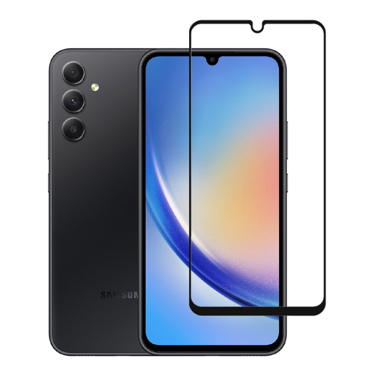 TGC-0638 POWERTECH tempered glass 5D TGC-0638, Samsung A34 5G, full glue, μαύρο - Image 1