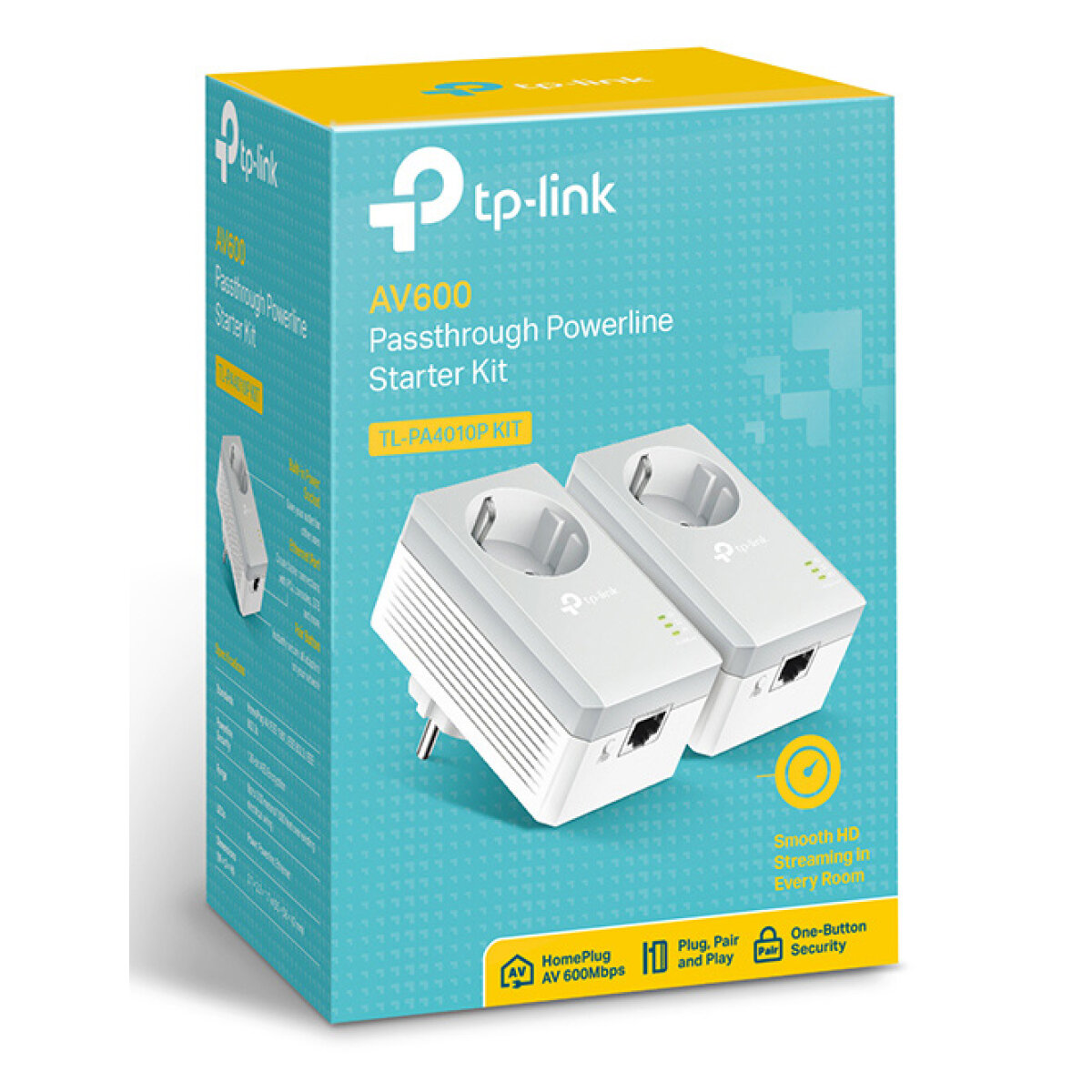TL-PA4010P-KIT-1 TP-LINK AV600 Passthrough Powerline Starter Kit TL-PA4010P, Ver. 4.0 - Image 2
